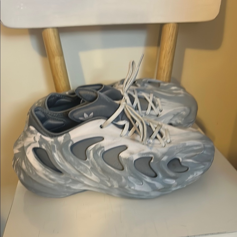 Adidas Cloud Gray and White Sneakers